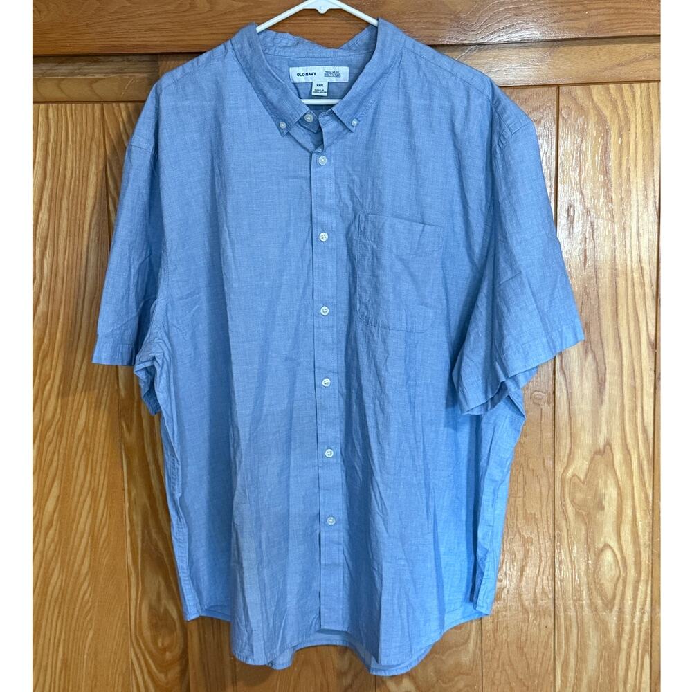 NWT Old Navy Flex Short Sleeve Button Down Shirt Light Blue 3X